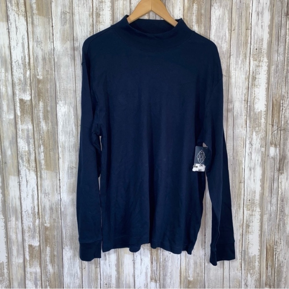 NWT St. John Navy Slim Fit Legacy Mockneck Tee